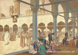 Patio de la mezquita Al-Azhar y del complejo universitario en El Patio de la mezquita Al-Azhar y del complejo universitario en El