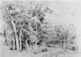 Arboleda en la orilla del estanque. Arboleda en la orilla del estanque.