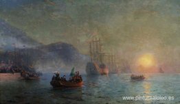 Colón navegando desde Palos Colón navegando desde Palos