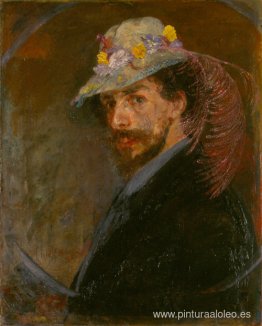 Autorretrato con sombrero de flores Autorretrato con sombrero de flores