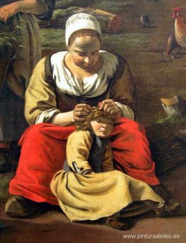 Escena de despioje. Detalle de un cuadro de Jan Siberechts, Corr Escena de despioje. Detalle de un cuadro de Jan Siberechts, Corr