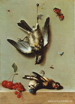 Naturaleza morte avec oiseux morts et cerises Naturaleza morte avec oiseux morts et cerises