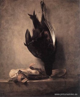 Naturaleza muerta con faisán muerto y bolsa de caza Naturaleza muerta con faisán muerto y bolsa de caza