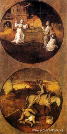 La humanidad acosada por demonios (reverso del panel de Ángeles La humanidad acosada por demonios (reverso del panel de Ángeles