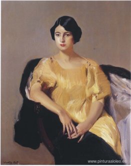 Elena con una túnica amarilla. Elena con una túnica amarilla.