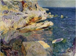Rocas y barco blanco, Javea Rocas y barco blanco, Javea