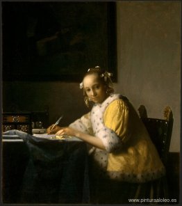 una dama escribiendo una dama escribiendo