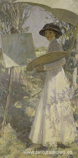 La señora Lavery dibujando La señora Lavery dibujando