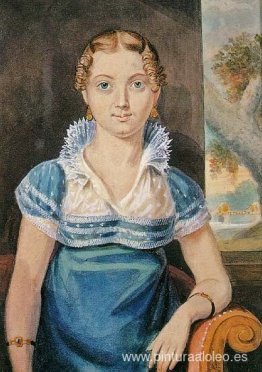 Chica joven con un vestido azul Chica joven con un vestido azul
