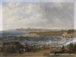 Cullercoats mirando hacia Tynemouth - marea Cullercoats mirando hacia Tynemouth - marea