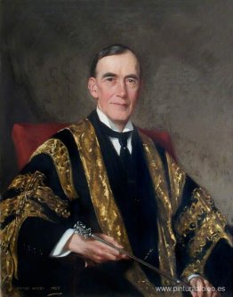 Sir Humphry Davy Rolleston, sentado, sosteniendo una maza Sir Humphry Davy Rolleston, sentado, sosteniendo una maza