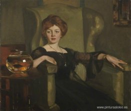 Dama con pez dorado Dama con pez dorado