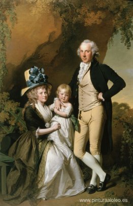 Retrato de Richard Arkwright Junior con su esposa Mary y su hija Retrato de Richard Arkwright Junior con su esposa Mary y su hija