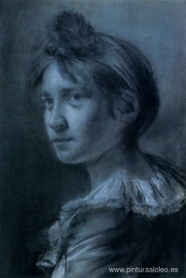 Estudio de una joven con turbante y cuello con volantes Estudio de una joven con turbante y cuello con volantes