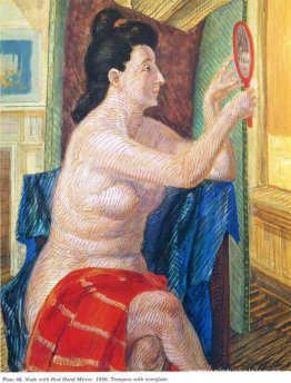 Desnudo con espejo de mano rojo Desnudo con espejo de mano rojo