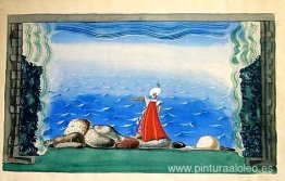 Un bucanero a la orilla del mar. Escenografía. Un bucanero a la orilla del mar. Escenografía.