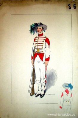 Diseño de vestuario para un oficial con pistola. Diseño de vestuario para un oficial con pistola.