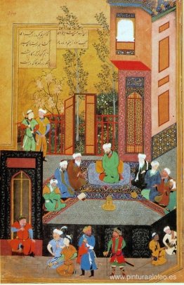 Una pintura en miniatura del Iskandarnama. Una pintura en miniatura del Iskandarnama.