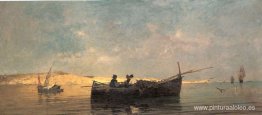 Barco de pesca al atardecer Barco de pesca al atardecer