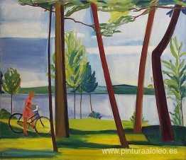 Maine, chica con bicicleta II Maine, chica con bicicleta II