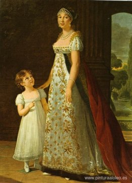 Retrato de Caroline Murat con su hija Letizia Retrato de Caroline Murat con su hija Letizia