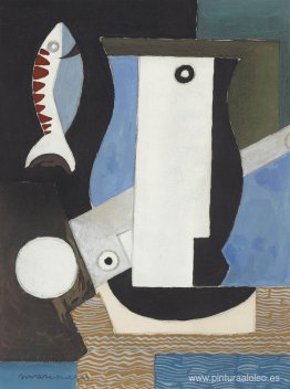 Composición cubiste au retrato, poisson et clair de lune Composición cubiste au retrato, poisson et clair de lune