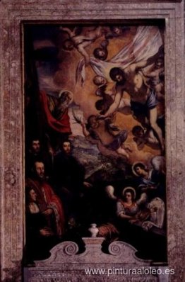 Cristo resucitado con San Andrés y miembros de la familia Morosi Cristo resucitado con San Andrés y miembros de la familia Morosi