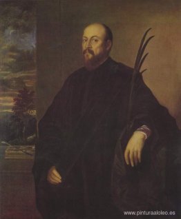 Retrato de un pintor con una palmera. Retrato de un pintor con una palmera.