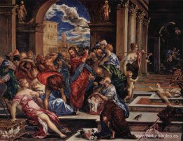 Cristo expulsando a los comerciantes del templo. Cristo expulsando a los comerciantes del templo.