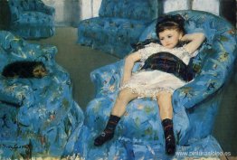 Niña en un sillón azul Niña en un sillón azul