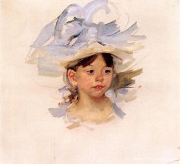 Boceto de Ellen My Cassatt con un gran sombrero azul Boceto de Ellen My Cassatt con un gran sombrero azul