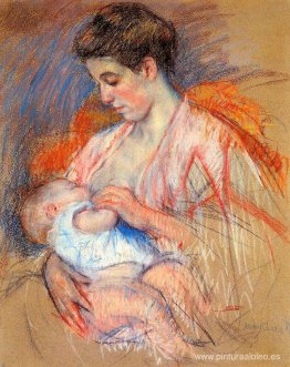 Madre Jeanne amamantando a su bebé Madre Jeanne amamantando a su bebé