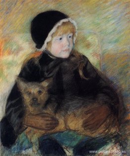 Elsie Cassatt sosteniendo un perro grande Elsie Cassatt sosteniendo un perro grande