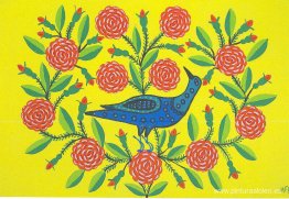 Urraca en rosas Urraca en rosas