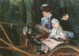 Una mujer y un niño en el asiento del conductor. Una mujer y un niño en el asiento del conductor.