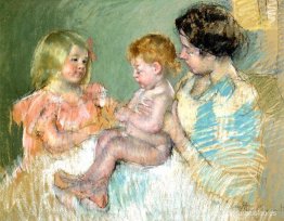 Sara y su madre con el bebé Sara y su madre con el bebé