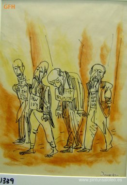 Cuatro figuras a punto de ser ejecutadas Cuatro figuras a punto de ser ejecutadas