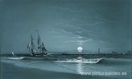 Entrada al puerto, luz de la luna Entrada al puerto, luz de la luna
