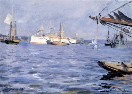 El acorazado baltimore en el puerto de Estocolmo El acorazado baltimore en el puerto de Estocolmo