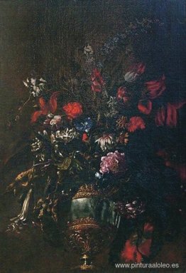 Natura morta di fiori en un vaso Natura morta di fiori en un vaso