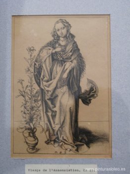 Grabado sobre cobre de la Anunciación Grabado sobre cobre de la Anunciación