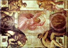 Techo de la Capilla Sixtina: Dios dividiendo la luz de la oscuri Techo de la Capilla Sixtina: Dios dividiendo la luz de la oscuri