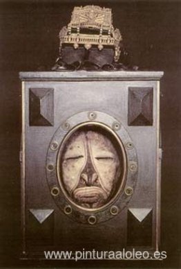 Relicario de un cráneo sobremodelado de Middle Sepik, Nueva Guin Relicario de un cráneo sobremodelado de Middle Sepik, Nueva Guin