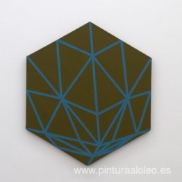Hexágono con líneas turquesas. Hexágono con líneas turquesas.