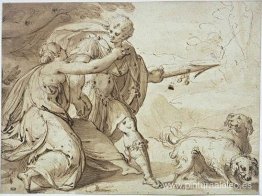 Adonis retenido por Venus mientras iba de caza Adonis retenido por Venus mientras iba de caza