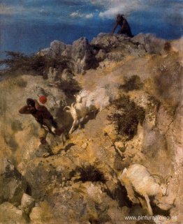 Pan asustando a un pastor Pan asustando a un pastor