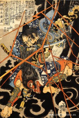 Li Hayata Hironao luchando con el monstruo Li Hayata Hironao luchando con el monstruo