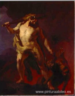 Hércules saca a Kerberos de las puertas del infierno Hércules saca a Kerberos de las puertas del infierno