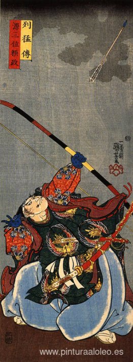 Yorimasa disparando al monstruo Nuye Yorimasa disparando al monstruo Nuye