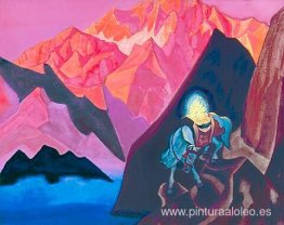 Una representación del Cintamani transportado por el Lung Ta (Ca Una representación del Cintamani transportado por el Lung Ta (Ca